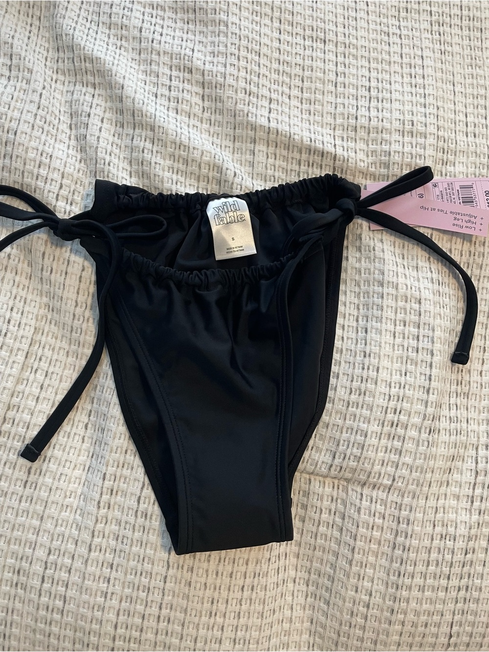 wild fable Black Ruched Tie-Side Bikini Bottom